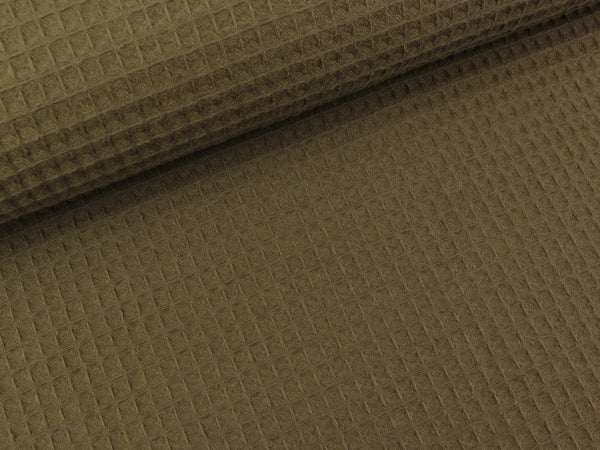 Waffelpiqué Nelson olivgrün uni