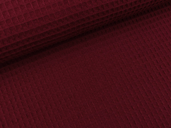 Waffelpiqué Nelson bordeaux uni