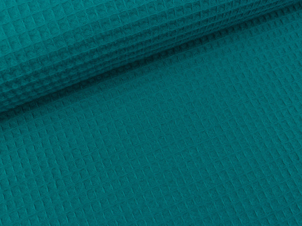 Waffelpiqué Nelson petrol uni