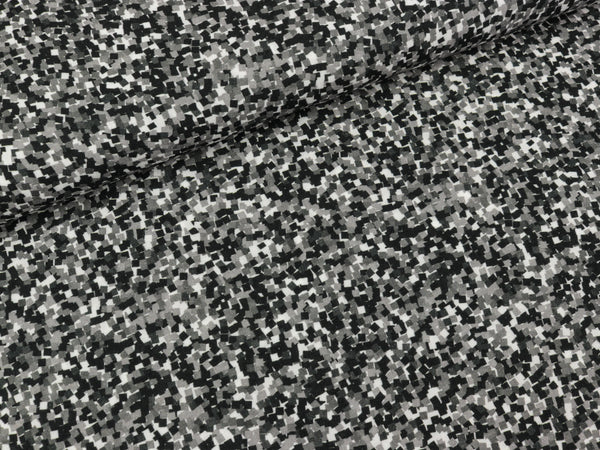 Viskose Webware Mosaik-Optik schwarz-grau-weiß