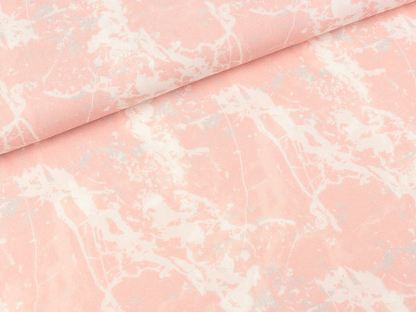 Viskose Webware Marmor-Optik apricot-weiß