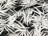 Dekostoff Rinteln Farnblätter weiß-hellgrau-grau auf Schwarz
