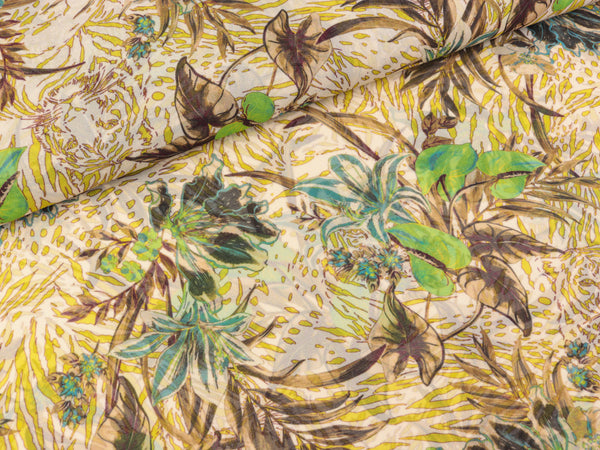 Silky Crepe Tiger im Dschungel auf Ecru