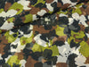Silky Crepe Blüten schwarz-khaki-ecru-braun