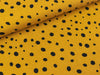 TENCEL Webware Dots schwarz auf Ocker