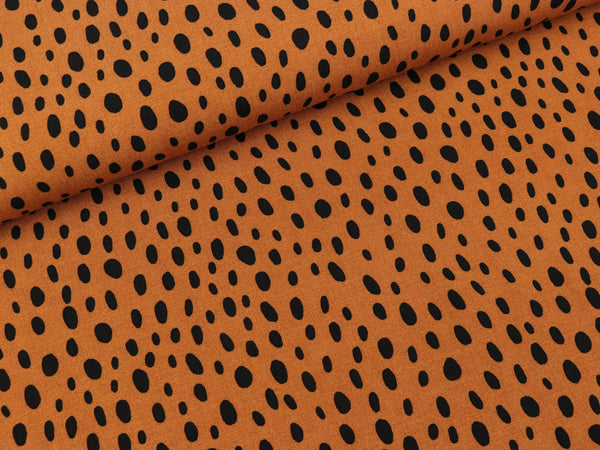 Viskosestoff Radiance Dots schwarz auf Hazel