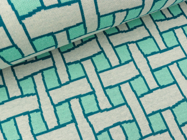 Hamburger Liebe 3 Farb-Jacquardjersey Ahoy Trawler verdino-petrol-winterweiß