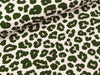 Baumwolljersey Theo Leoprint dunkelgrün auf Puderrosa