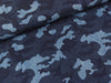 Leichter Jeansstoff Chambray Camouflage auf dunklem Jeansblau Stonewashed