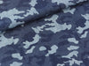 Leichter Jeansstoff Chambray Camouflage auf Jeansblau Stonewashed