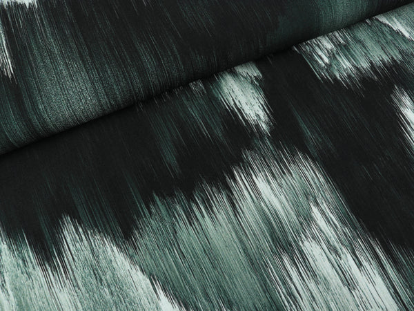 Viskose Webware Dripstones smaragdgrün-weiß-schwarz by Thorsten Berger