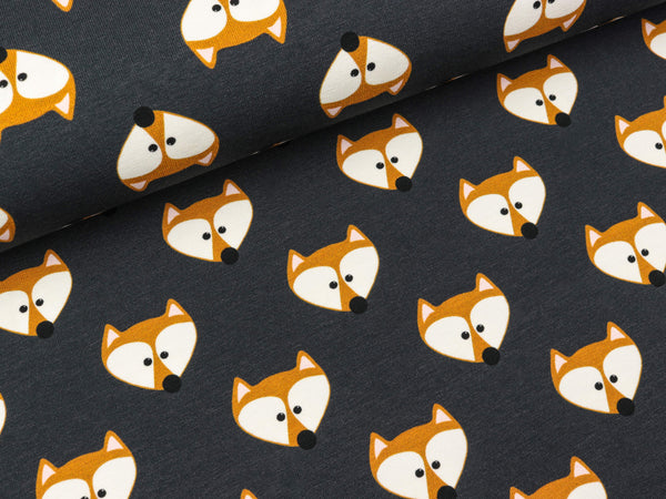 Baumwolljersey Mister Fuchs tiefblau by Cherry Picking