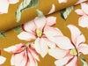 Baumwolljersey Magnolienblüten auf Ochre Digitaldruck