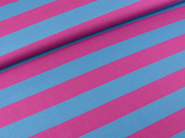 Baumwoll Webware Kim Streifen beere-rauchblau