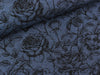 Melange Sweat Mareike Rosenmuster auf dunkelblau melange