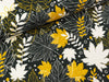 Baumwollsweat Toronto Ahornblätter bunt auf Anthrazit