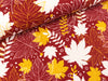 Baumwollsweat Toronto Ahornblätter bunt auf Burgundy
