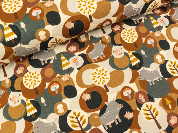 Steinbeck Baumwollsweat Woody das Wildschwein ocker-anthrazit-creme-bunt