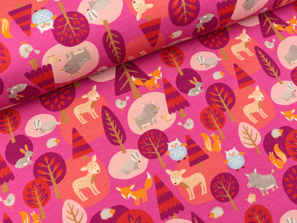 Steinbeck Baumwollsweat Woody das Wildschwein und seine Waldfreunde erika-bunt