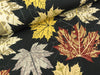 Baumwollsweat Toronto Herbstlaub bunt auf Anthrazit