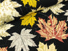 Baumwollsweat Toronto Herbstlaub bunt auf Schwarz
