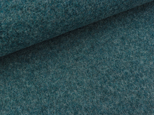 Gekochte Wolle Naomi petrol meliert Wollwalk