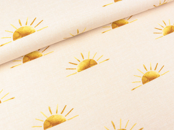 Baumwolljersey Savana Friends Sonnen auf Creme