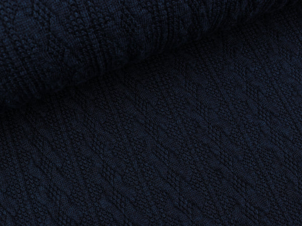 Strickstoff Zopfstrick Carmen dunkelblau uni