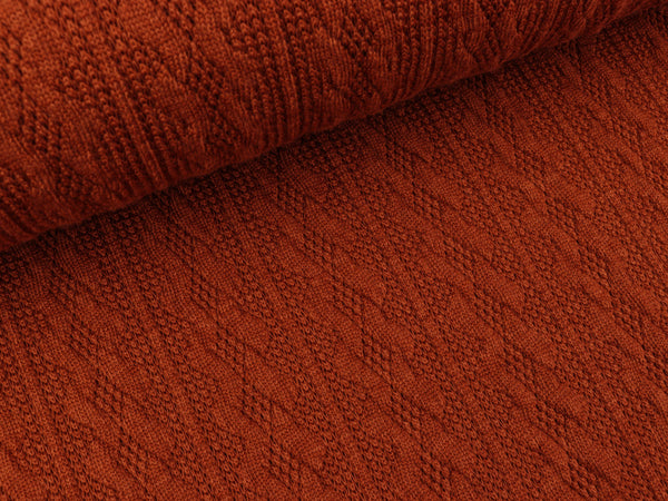 Strickstoff Zopfstrick Carmen rost uni