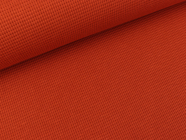 Waffeljersey Clarissa ziegelrot uni