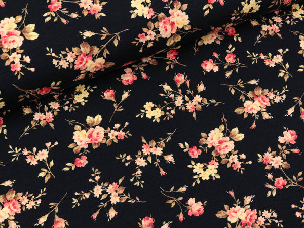 Baumwolljersey Henry Streublümchen auf Nachtblau