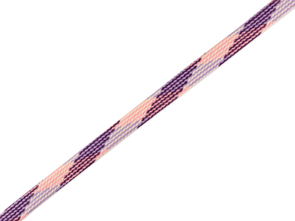 1m Flachkordel Twist Me Plaid Only You viola-glicine-rosa scuro-meringa 15mm