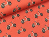 Baumwollsweat Retro Roller auf Orangerot