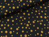 Baumwoll Webware Joel Dots goldfarben auf Schwarz