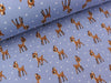 Happy Fleece kleine Rehe im Schnee auf Hellblau