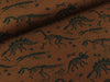 Baumwollsweat Joko Dinofossilien schwarz auf Terracotta meliert