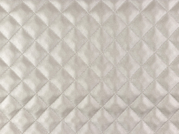 Metallic Steppkunstleder Alma silber