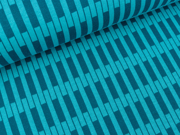 Hamburger Liebe 2 Farb-Jacquardjersey Darling Things Zip Zipper türkis-petrol