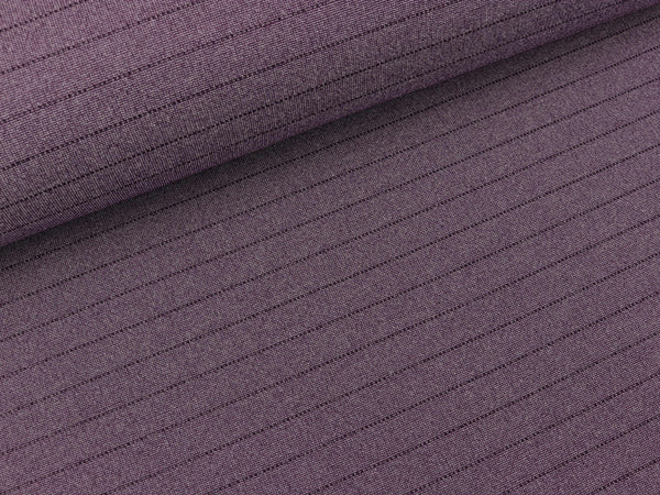 Interlock Jersey Pia Nadelstreifen violett auf Lila meliert