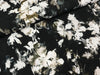 Viskose Webware Fleur Lilien bunt auf Schwarz