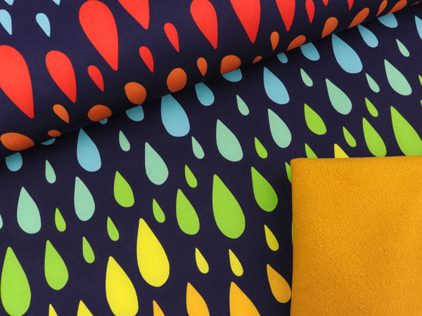NANO Softshell Robin Bunte Regentropfen auf Dunkelblau