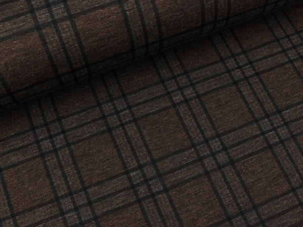 Punta di Roma Romanit Jersey Kariert schwarz-camel-grau meliert