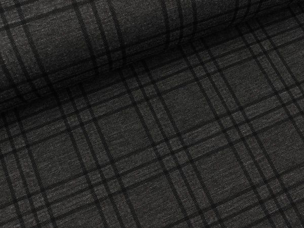 Punta di Roma Romanit Jersey Kariert schwarz-grau meliert