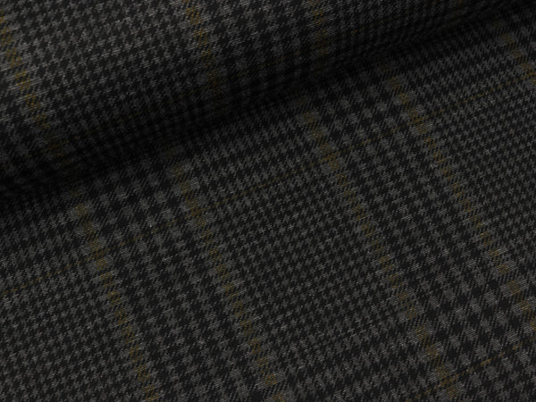 Punta di Roma Romanit Jersey Check schwarz-grau-ocker meliert