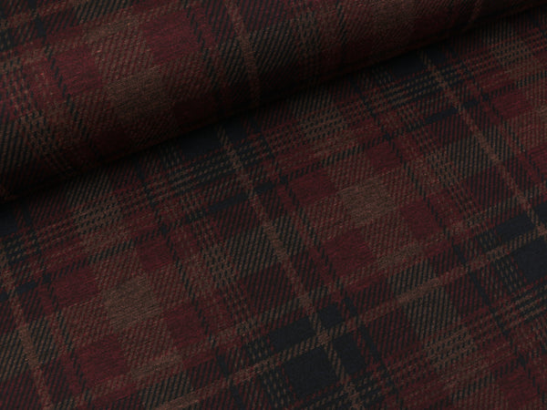 Punta di Roma Romanit Jersey Karo bordeaux-schwarz-camel meliert