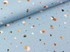 Baumwolljersey Dots bunt auf Blue shadow Digitaldruck