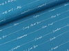 Baumwolljersey Smilla Schriftzüge weiß auf Blau