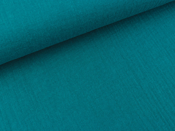 Baumwoll Musselin Double Gauze Bambino petrol uni