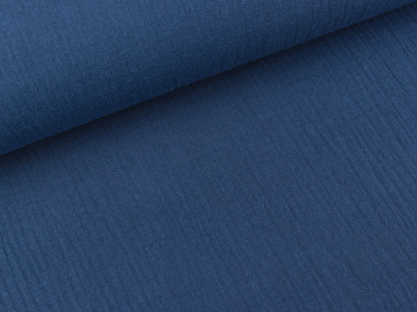 Baumwoll Musselin Double Gauze Bambino dark jeans uni