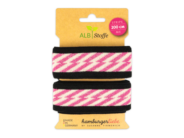 Stripe Me Glam Glory Band schwarz-ortensia-meringa-silber